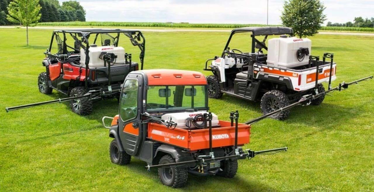Boom spray UTVs stormwater workers