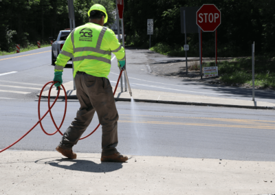 DCS worker roadside spraying