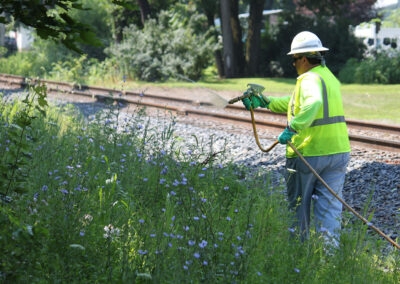 Railroad off track spraying